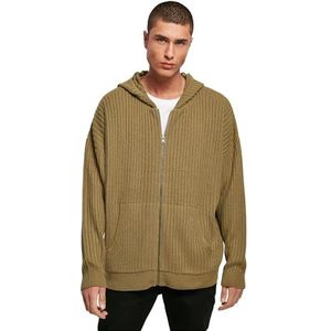 Urban Classics Gebreide hoodie met ritssluiting voor heren, tiniolive, M