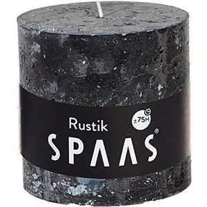 SPAAS Rustieke geurloze cilinderkaars 100/100 mm, ± 75 uur - zwart