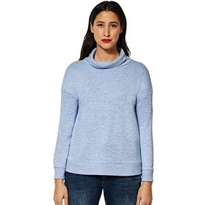 Street One Damesshirt met lange, Lapis Blue Melange, 40