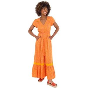 Joe Browns Maxi-jurk met V-hals en geo-print voor dames, Oranje, 42