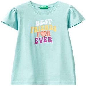 United Colors of Benetton T-shirt voor meisjes en meisjes, aquamarijn 3l7, 1 jaar