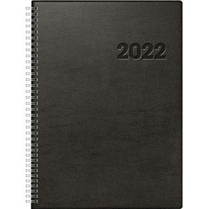 rido/idé 7027503902 Tageskalender/Buchkalender Modell Conform, Kunststoff-Einband, schwarz 2022: 1 Seite = 1 Tag