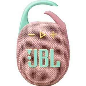 JBL Clip 5 in Pink - Portable Bluetooth Speaker Box Pro Sound, Deep Bass and Playtime Boost Function - Waterproof and Dustproof - 12 Hours Runtime