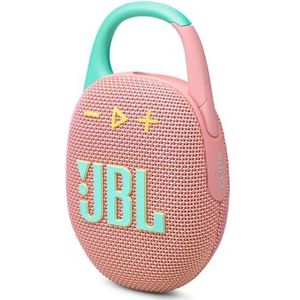 JBL Clip 5, Ultra-Portable Bluetooth Speaker met geïntegreerde karabijnhaak, JBL Pro Sound, PlaytimeBoost, Waterdicht ontwerp, 12 uur speeltijd, in het roze