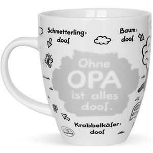 Sheepworld Mok ohne Opa ist alles doof | porselein, 45 cl | mok voor koffie en thee, mok met spreuk, verjaardag | 45136