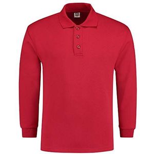 Tricorp 301004 Casual polokraag sweatshirt, 60% gekamd katoen/40% polyester, 280 g/m², rood, maat M