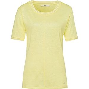 BRAX Dames Style Cathy Linen T-shirt, geel, 34