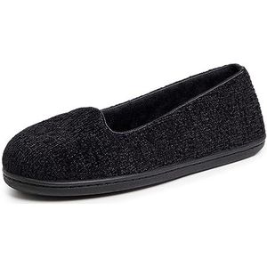 Dearfoams - Damespantoffels van synthetisch materiaal, eenheidsmaat, Zwart, 5-6