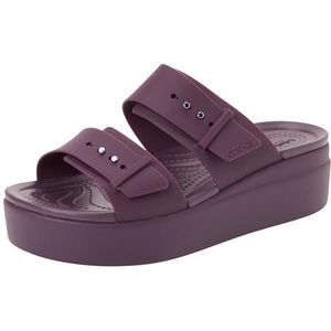 Crocs Women's Brooklyn gesp lage wig sandaal, pluche pruim, 8 UK, Pluche Pruim, 41/42 EU