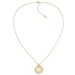 Calvin Klein Dames CK SPIRAL Collectie Hanger Ketting in Geelgoud met een Bedel - 35000761, Eén maat, Roestvrij staal, Geen edelsteen