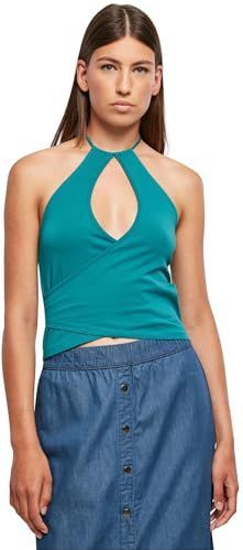 Urban Classics - Short Wrapped Neckholder - Mouwloze Top - Blauw
