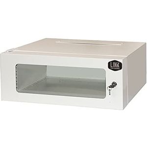 Connetto - Kast 19"" 4u diepte 360 mm grijs met glazen deur (HxBxL) 21x36x54 cm