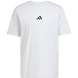 T-shirt - Light Grey Heather/Black - Korte Mouwen - Regular Pasvorm