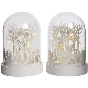 Kaemingk klok met kerstscène en LED-verlichting, 2 stuks, meerkleurig 8719152187553