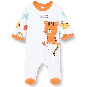 Chicco, Jumpsuit met patchwork en knopen, uniseks-baby, 0 maanden, Wit (1472)