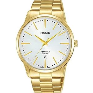 PULSAR Heren analoog kwarts horloge met metalen armband PG8348X1, goud, armband