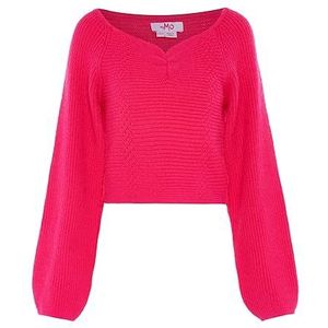 myMo Chique, verkorte gebreide trui met vierkante hals voor dames, roze, maat XL/XXL, roze, XL