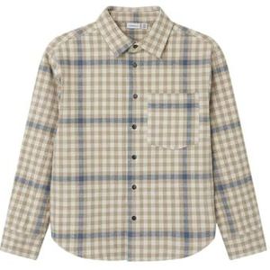 NAME IT Jongens Nkmnidennis Os Shirt met lange mouwen, Zomer zand/checks: checks, 116