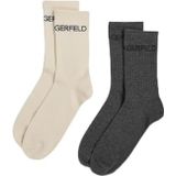 Karl Lagerfeld - k/essential - Lot van 2 Paar Sokken - Grijs en Crème - Unisex