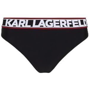 KARL LAGERFELD Elongated Logo Bikini Bottoms, White, L, wit, L