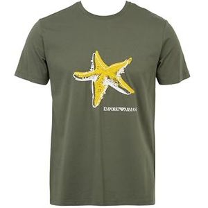 EMPORIO ARMANI Man zee dieren ronde hals T-shirt groen S, Klimmen Pr.zeester, S