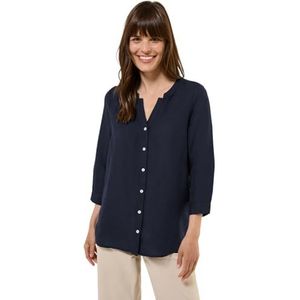 Cecil Linnen mix tuniek met knopen universeel Blue XXL, Universeel Blauw, XXL