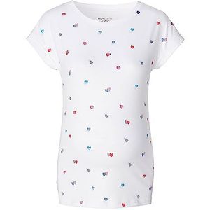 ESPRIT Maternity T-shirt met hartprint, Helder Wit - 101, XS