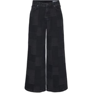 VMREMY MR Wide Patchwork Jeans, blauw, 28W x 32L