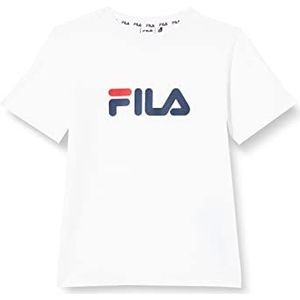 FILA Unisex Solberg Classic Logo T-shirt voor kinderen, wit (bright white), 134/140 cm
