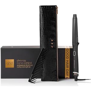 ghd - Chronos Conical Wand Giftset - Krultang (Zwart) - Cherry Chic collectie - Styling die maar liefst 3 keer sneller is, zonder Extreme Hitte - Ergezeld van ontwarrende kam en hittebestendige etui