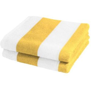 fleuresse Terry handdoek strijkvrij, verpakking van 2, 50 x 100 cm, geel
