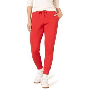 Amazon Essentials Fleece joggingbroek voor dames (verkrijgbaar in grote maten), rood, M