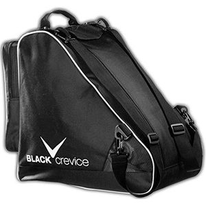 Black Crevice Skischoenentas, tas voor snowboardschoenen en skischoenen, skischoenentas met groot hoofdvak en zijvak met ritssluiting, verstelbare schouderriem, afmetingen: 43 x 27 x 42 cm
