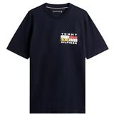 Tommy Hilfiger Heren TH Colour Flag TEE MW0MW40006 S/S T-shirt, blauw, S, Blauw (Woestijnhemel), S