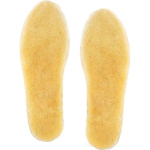 riemot Lamswol inlegzolen heren dames lamsvacht zolen warm lamsvel inlegzolen wol winter schoeninlegzolen natuurlijke warmtezolen ademend vervanging pluizige zachte zolen, geel, 42 EU
