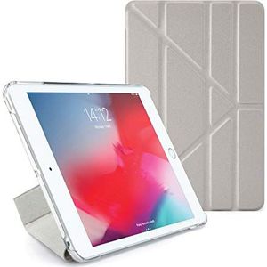 Pipetto Origami iPad Case Mini 5 (2019)/mini 4 met 5 in 1 standaard & automatische slaap/wekfunctie Zilver/Helder