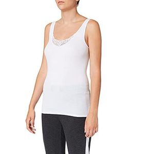 Schiesser dames top met bandjes onderhemd, wit, 6XL/52