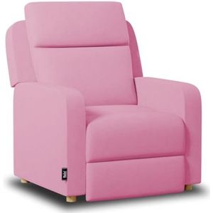 Nalui - Relaxstoel One Fabric (77 x 87 x 98 cm) met handmatige push-opening en versterkte structuur. Fauteuil voor de woonkamer, met stof bekleed met 160° helling, roze