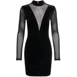 Onlsmooth L/S Mesh Mix Short Dress JRS, zwart, M