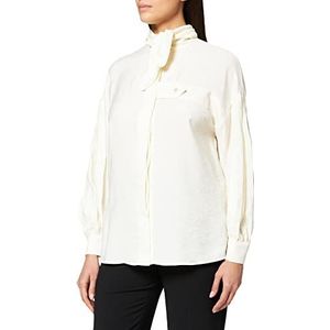 IPEKYOL Womens Below Hips Foulard Collar Shirt, Ecru, 40