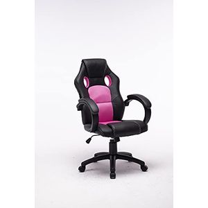 MUEBLIX.COM Bureaustoel of gamingstoel roze Valencia | bureaustoel met kantelbare rugleuning met wielen | bureaustoel in moderne stijl van polypropyleen | kleur roze