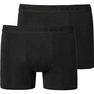 Schiesser Jongens 2 stuks ondergoed boxershorts - 95/5 biologisch katoen - maat 140 tot 176, Zwart_173534, 164 cm