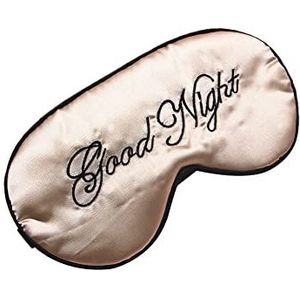 WIZBIOTECH Slaapmasker, 100% echt natuurlijk goed nachtmasker met verstelbare band, blokkeert licht met ogen en slaapbescherming - crèmewit & zwart