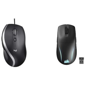 Logitech Advanced Corded Mouse & CORSAIR M75 WIRELESS RGB Lichtgewicht FPS