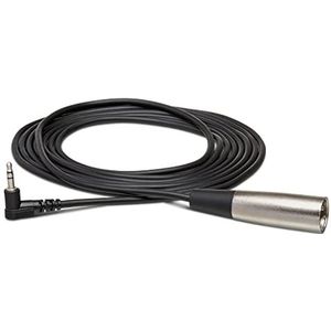 Hosa XVM-115M Right Angle 3.5 mm TRS to XLR3M Microphone Cable, 15 Feet Black