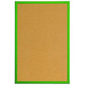 Bi-Office Kurk prikbord, kurkbord met groene MDF-lijst, 40 x 30 cm
