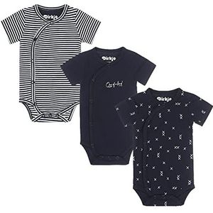 Dirkje Baby-jongens ondershirt (verpakking van 3 stuks), dark blue/white, 0 Maand