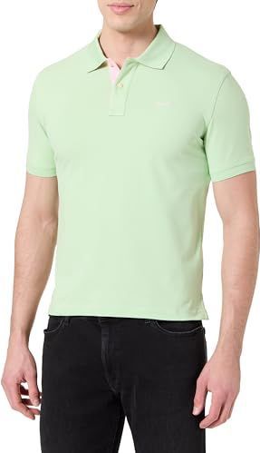 GANT REG Contrast Pique SS Poloshirt voor heren, sterk groen, small, sterk groen, S