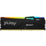 Kingston FURY Beast Zwart RGB XMP 64GB 6400MT/s DDR5 CL32 DIMM Desktop Gaming Geheugen Set van 2 - KF564C32BBAK2-64