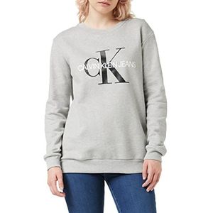Calvin Klein - Core Monogram Logo Sweatshirt - Dameskleding - Dames Shirts - Zwarte Jumper - Kleding Dames - Zwart - Maat XL, Grijs (Licht Grijs Heather 038), XL